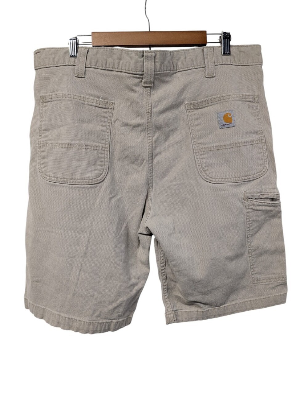 Carhartt Men's Relaxed Fit Khaki Cargo Shorts Size 38 Beige Work Utility - Picture 2 of 8